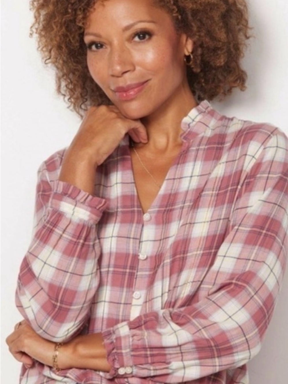 BNWT Trovata Bird of Paradis Finley Pintuck Blouse Canyonplaid Womens XS $206 - Picture 5 of 13
